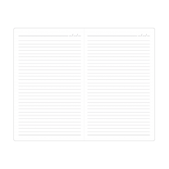 Format medium, papier biały, druk w linie