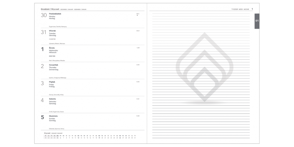 kalendarium indywidualne przykład