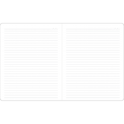 Format około A4, papier biały, druk w linie